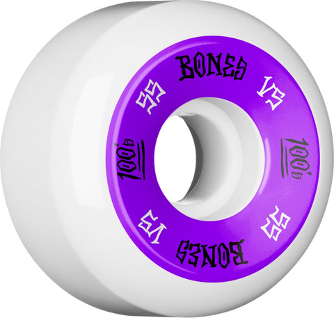 Bones 100 #1 Skateboard Wheels White OG Formula V5
