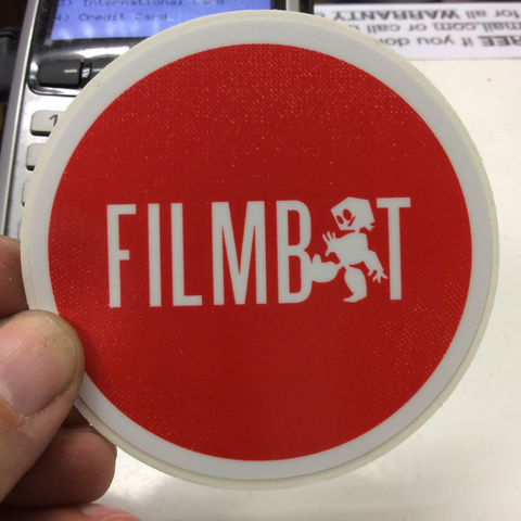 FilmBot round sticker