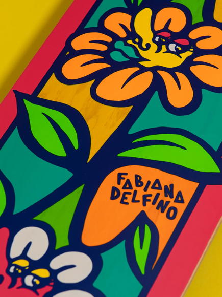 Santa Cruz Delfino Flower Crew Pro VX Skateboard Deck 8.25