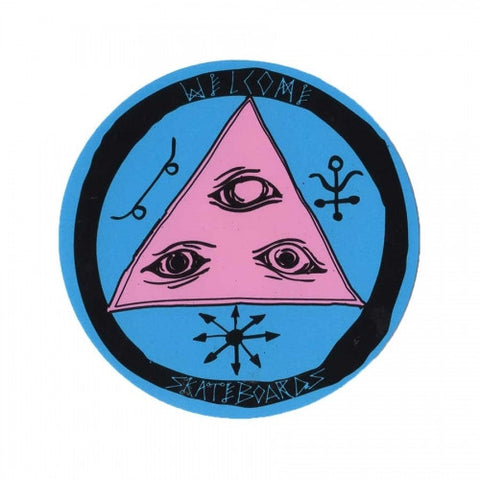 Welcome Talisman Tri-color Sticker Blue/Pink/Black 3"