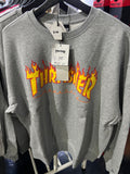 Thrasher Flame Logo Pullover Sweatshirt Gray Winter