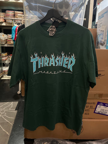 Thrasher Magazine Flame T-Shirt Green