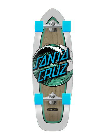 Carver x Santa Cruz Wave Dot Cut Back 9.75" x 29.95" Surfskate Complete