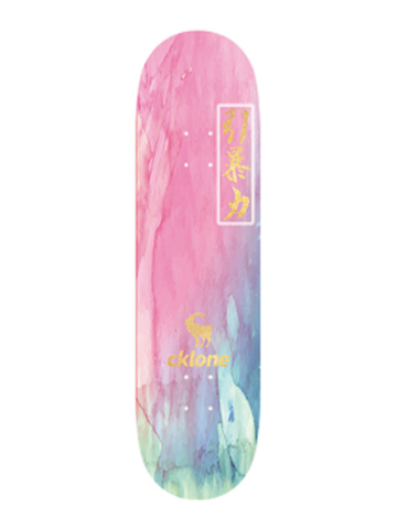 Cklone Pink Power Watercolor Skateboard Deck 8"