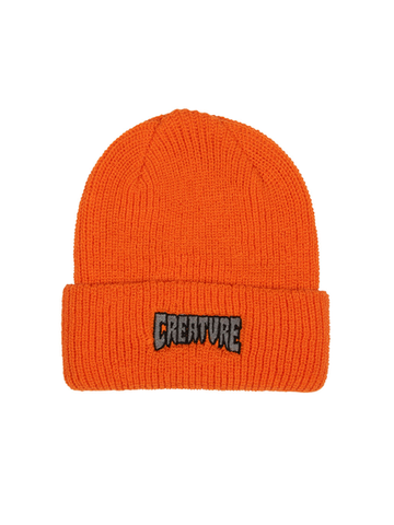 Creature Logo Outline Beanie Long Shoreman Hat Orange