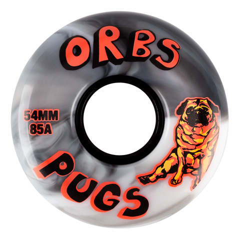 Welcome Orbs Pugs Black / White Swirl Wheels 54mm 85a