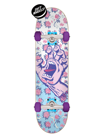 Santa Cruz Floral Decay Hand Mini Skateboard Complete 7.75"