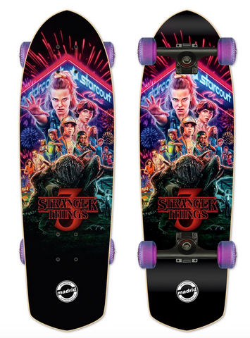 Madrid x Stranger Things 3 - Title Poster Skateboard Cruiser Deck 28.5"