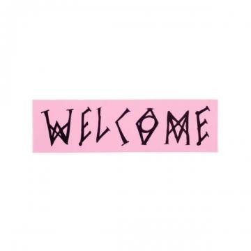 Welcome Scrawl Sticker Pink/Black 7"