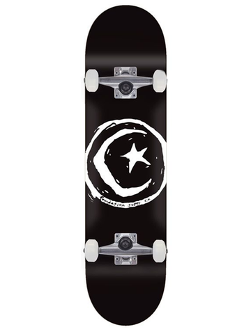 Foundation Star & Moon Black Skateboard Complete 8"