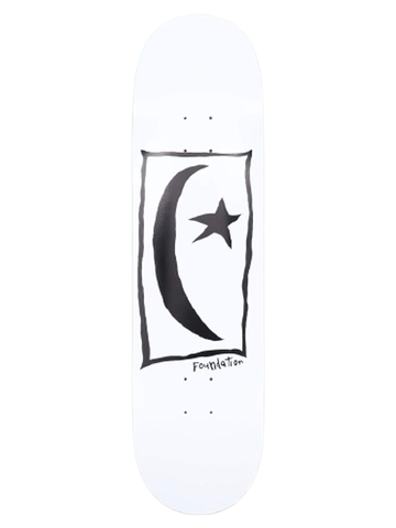 Foundation Star & Moon Square White Skateboard Deck 8.5"