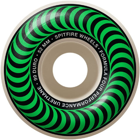 Spitfire Wheels Formula Four F4 Classic Green 52mm 99a