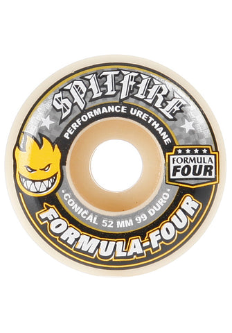Spitfire Wheels F4 Conical Yellow 52mm 99a